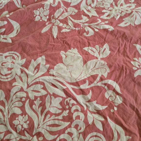 X2 Lands' End Floral Pink and White Duvet Cover FULL - Picture 3 of 12